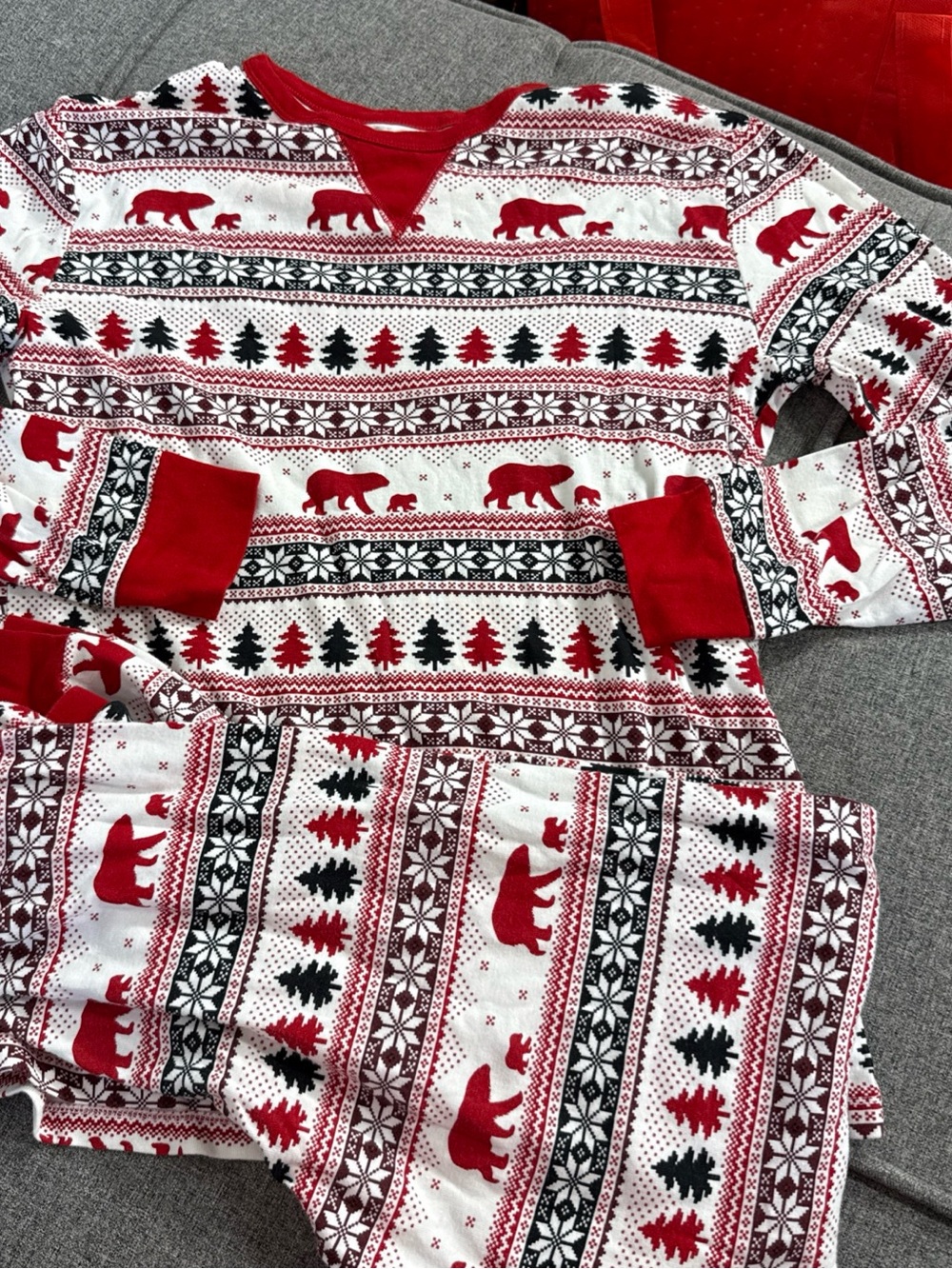 Wonder Shop Men’s S Christmas Pajama Set Bears And Trees Lodge